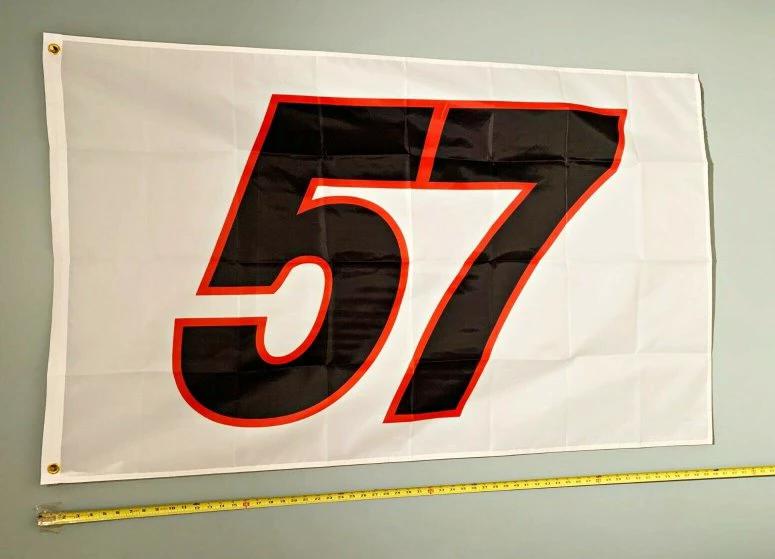 Kyle Larson Flag White #57 Nascar Sprint Car Poster Sign 3x5' by flagsjustdoit