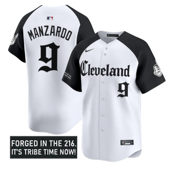 Kyle Manzardo Jersey #9 Cleveland Indians Gothic Iron Edition Stitched by My Store