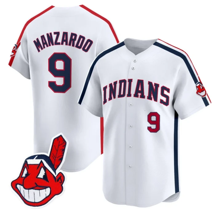 Kyle Manzardo Jersey #9 Cleveland Indians Ricky Wild Thing Vaughn Stitched White by My Store
