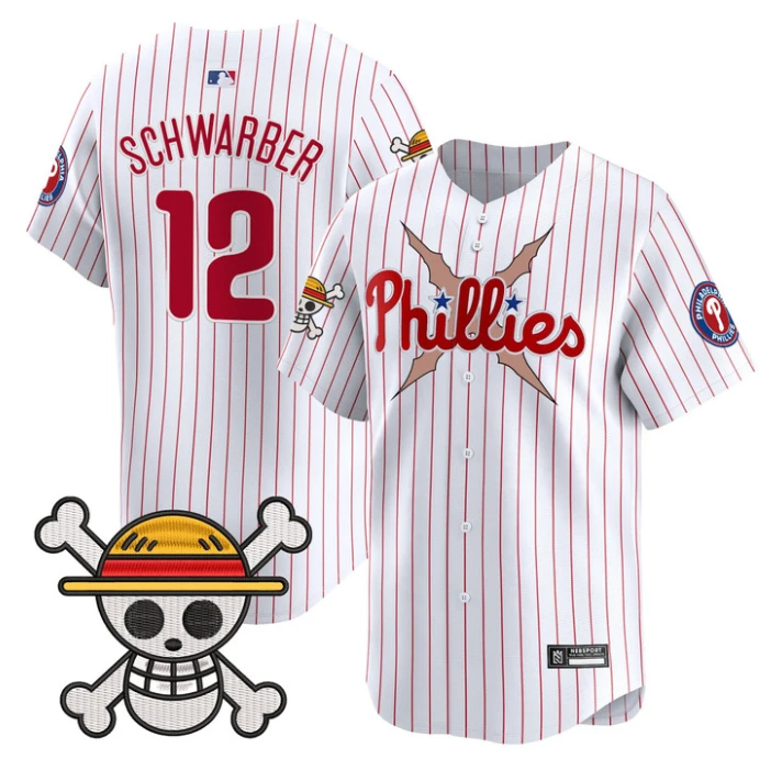 Kyle Schwarber Jersey #12 Philadelphia Phillies One Piece 2025 Stitched Stripes by My Store