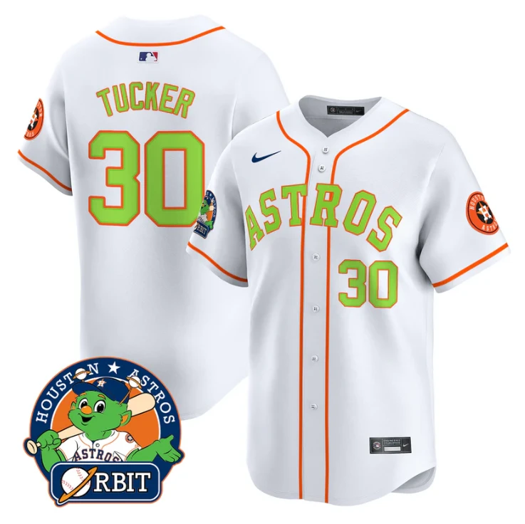 Kyle Tucker Jersey #30 Astros Orbit Patch Vapor Premier Limited V2 Stitched White by My Store