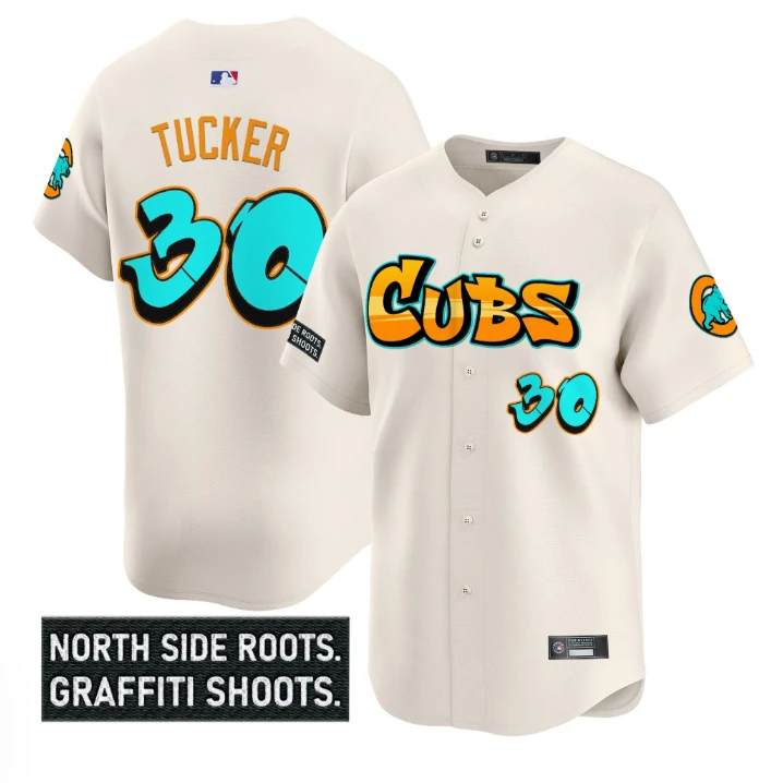 Kyle Tucker Jersey #30 Chicago Cubs Graffiti North Side Edition Stitched Cream by My Store