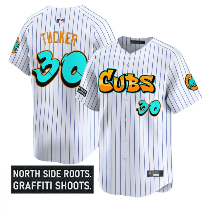Kyle Tucker Jersey #30 Chicago Cubs Graffiti North Side Edition Stitched White by My Store