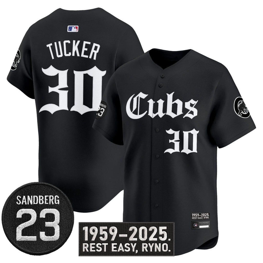 Kyle Tucker Jersey #30 Chicago Cubs Ryne Sandberg Tribute Stitched Black by My Store