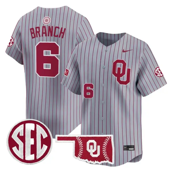 Kyle Branch Jersey #6 Oklahoma Sooners Baseball 2026 Vapor Stitched by My Store