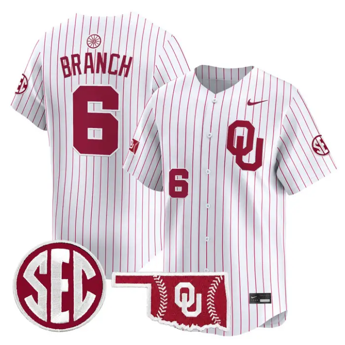 Kyle Branch Jersey #6 Oklahoma Sooners Baseball 2026 Vapor Stitched by My Store