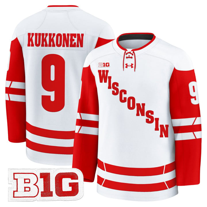 Kyle Kukkonen Jersey #9 Wisconsin Badgers 2025-26 Premium Stitched by Hockey David