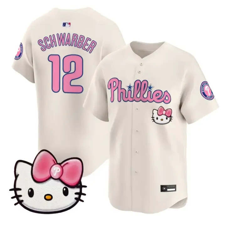 Kyle Schwarber Jersey #12 Philadelphia Phillies Hello Kitty Stitched by My Store