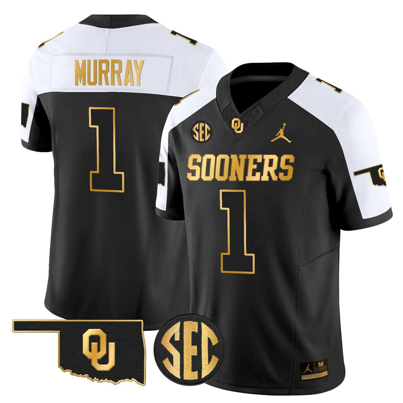 Kyler Murray Jersey #1 Oklahoma Sooners 2025 Gold Limited Stitched by My Store NCAA Football Jerseys