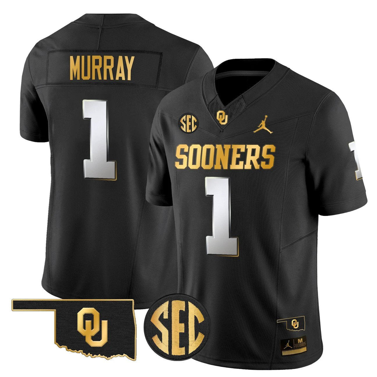 Kyler Murray Jersey #1 Oklahoma Sooners 2025 Gold Limited Stitched by My Store NCAA Football Jerseys