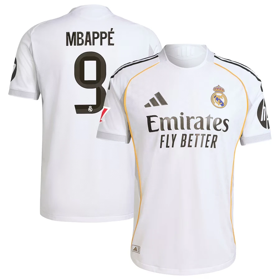 Kylian Mbappe 9 Real Madrid 2025-26 Home Jersey – White by Soccer Jersey