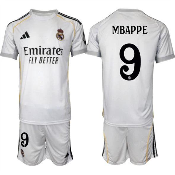 Kylian Mbappe Jersey #9 Real Madrid White Home 2025 - 26 Soccer Suit by Soccer Jersey