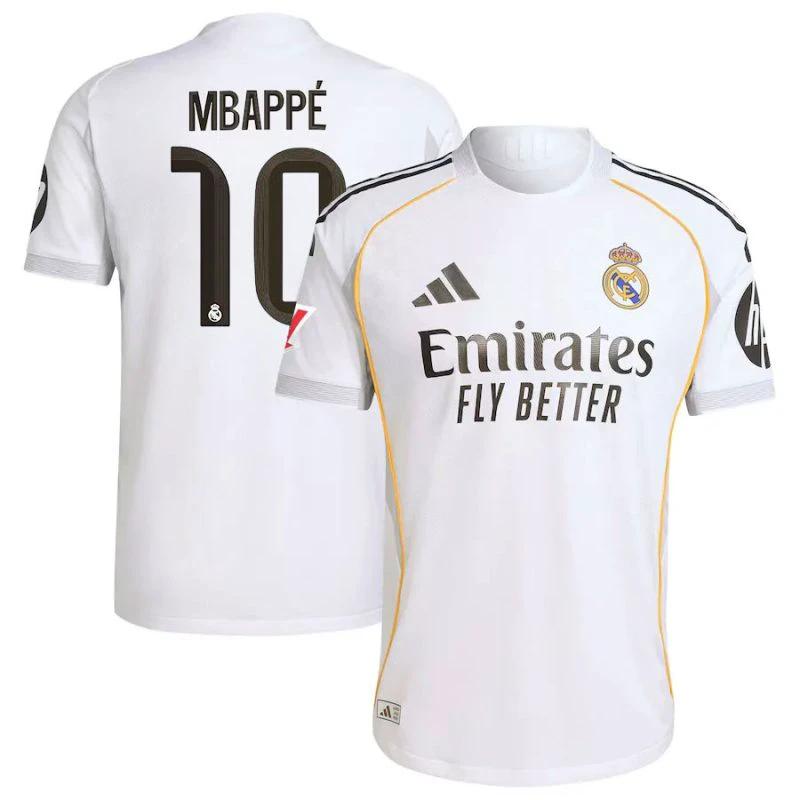 Kylian Mbappe #10 Real Madrid 2025-26 Home Jersey – White by Soccer Jersey