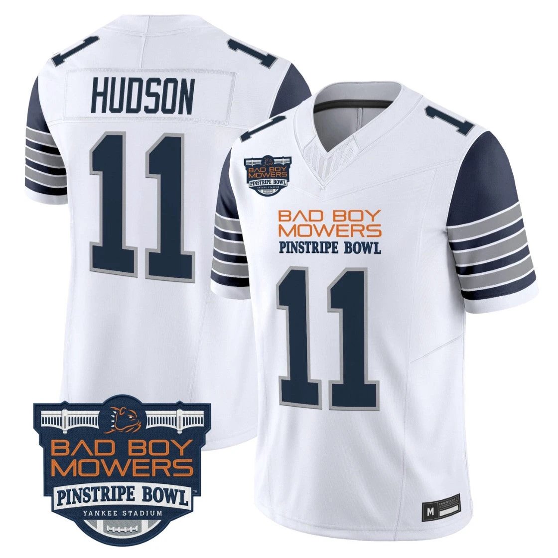 Kyron Hudson Jersey #11 Penn State 2025 Pinstripe Bowl V2 Stitched White by NCAA Football Jersey