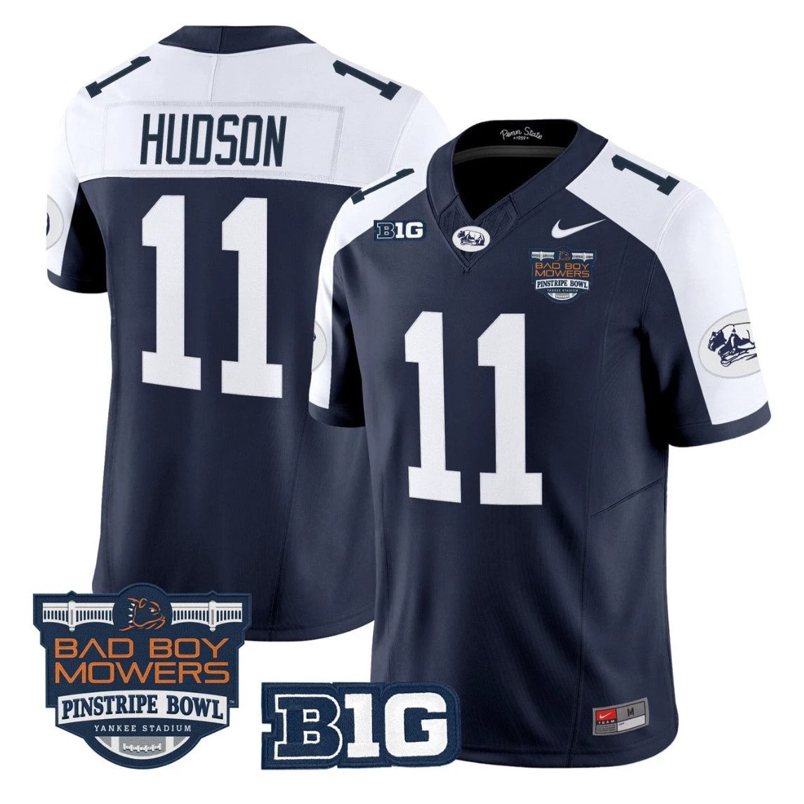 Kyron Hudson Jersey #11 Penn State Throwback Pinstripe Bowl Stitched by My Store NCAA Football Jerseys