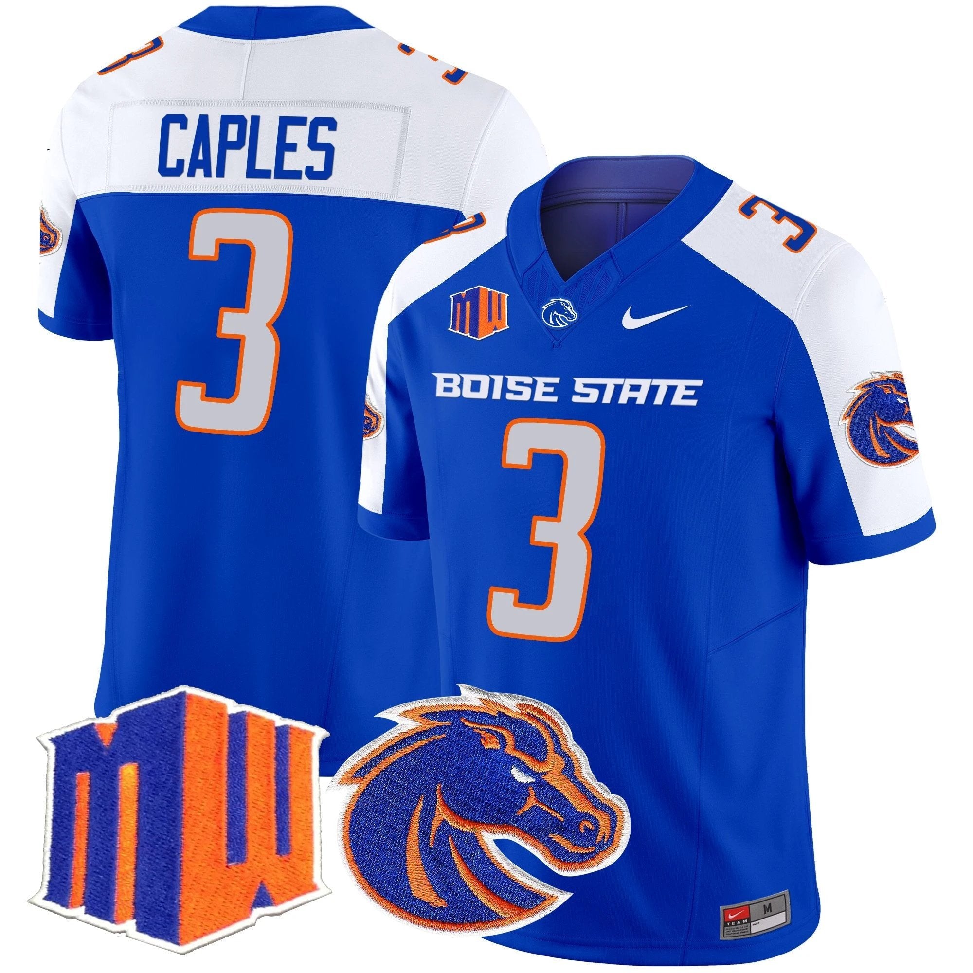 Latrell Caples Jersey #3 Boise State Broncos 2025 Vapor Stitched Royal Alternate by My Store