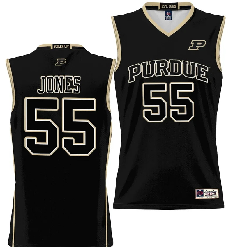 Lance Jones Jersey #55 Purdue Boilermakers NIL College Basketball Lightweight Black by My store basketball