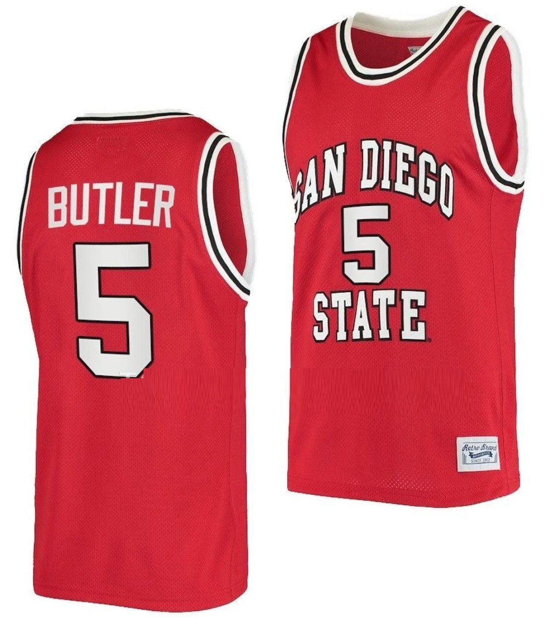 Lamont Butler Jersey San Diego State Aztecs College Basketball Red Retro #5 by My store basketball