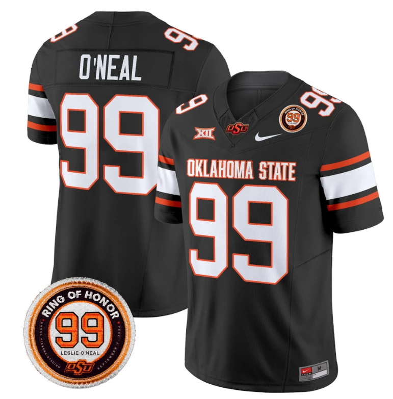 Leslie O'neal Jersey #99 Oklahoma State Cowboys Leslie O'neal Patch Vapor Limited College Football Stitched Black by My Store