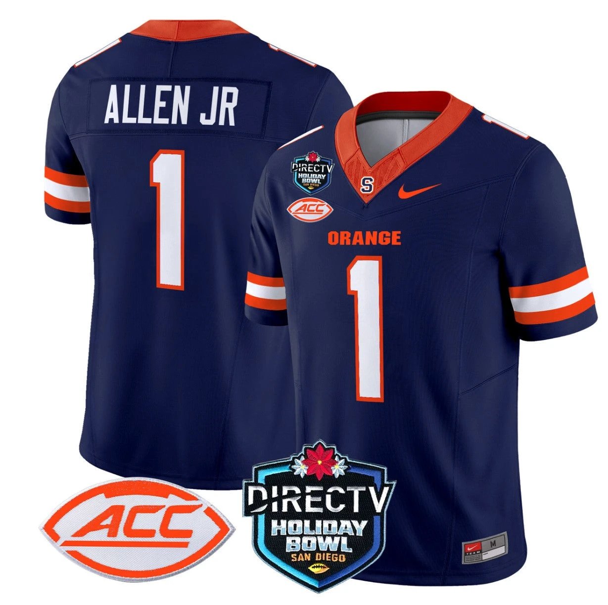 LeQuint Allen Jersey #1 Syracuse Orange 2025 Holiday Bowl Patch Navy by My Store