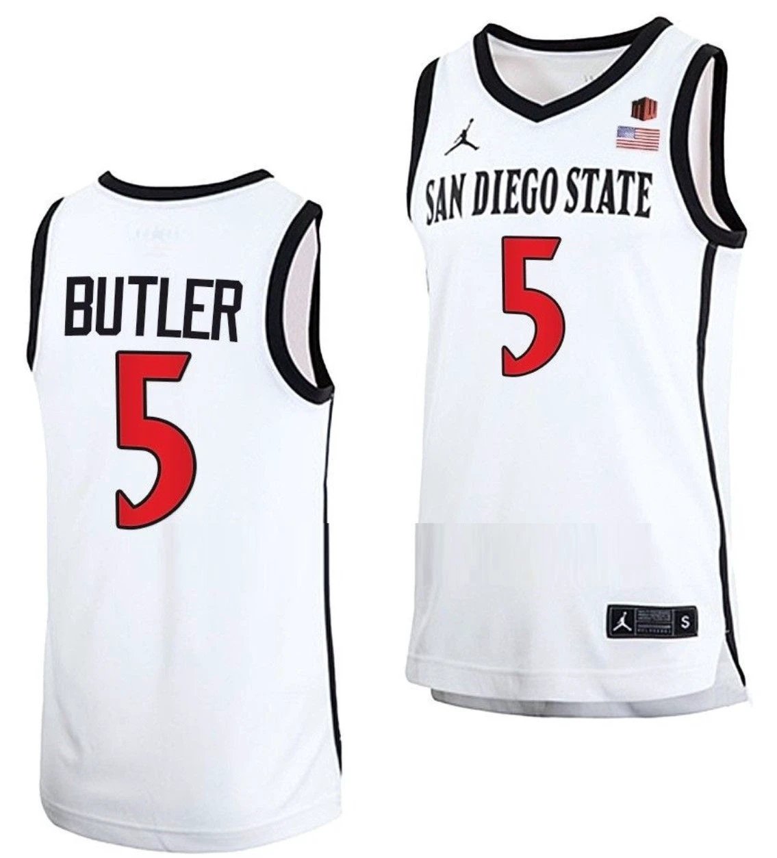 Lamont Butler Jersey San Diego State Aztecs College Basketball Home White #5 by My store basketball