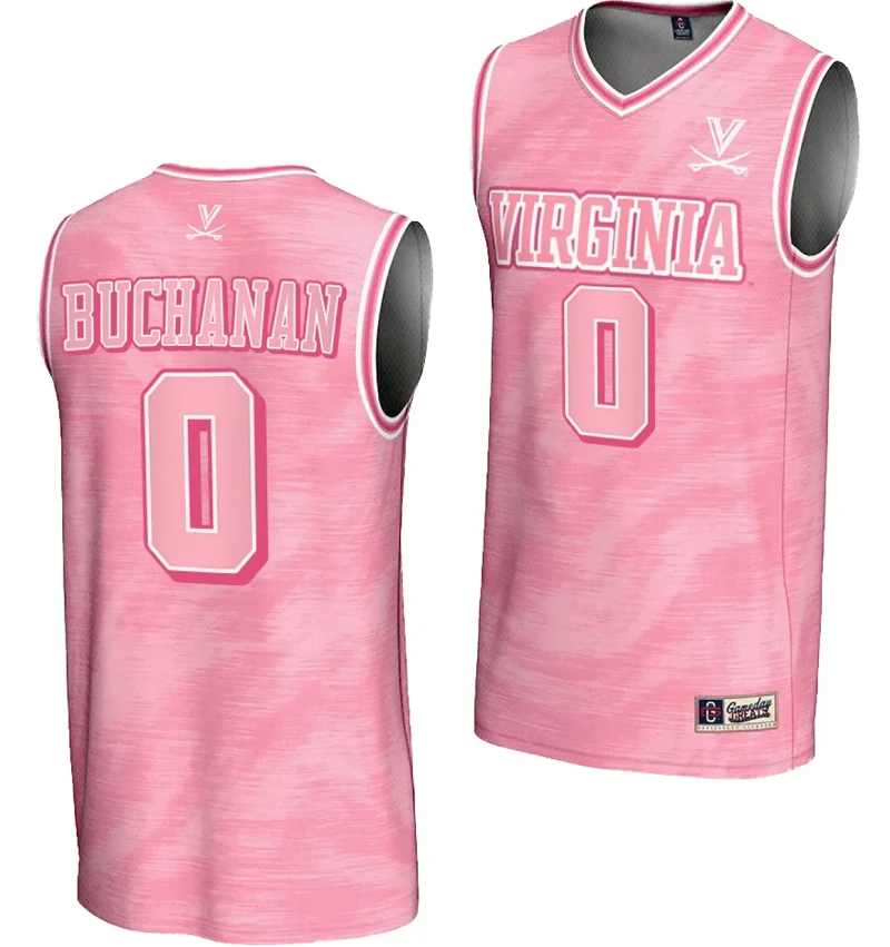 lake Buchanan Jersey #0 Virginia Cavaliers College Basketball Lightweight Pink by My store basketball