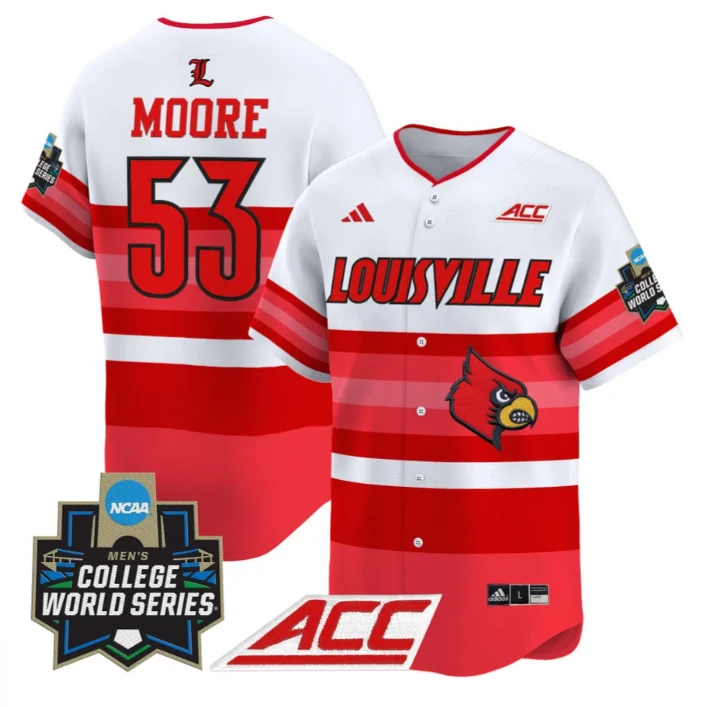 Lucas Moore Jersey #53 Louisville Cardinals 2025 World Series Stitched Gradients by My Store