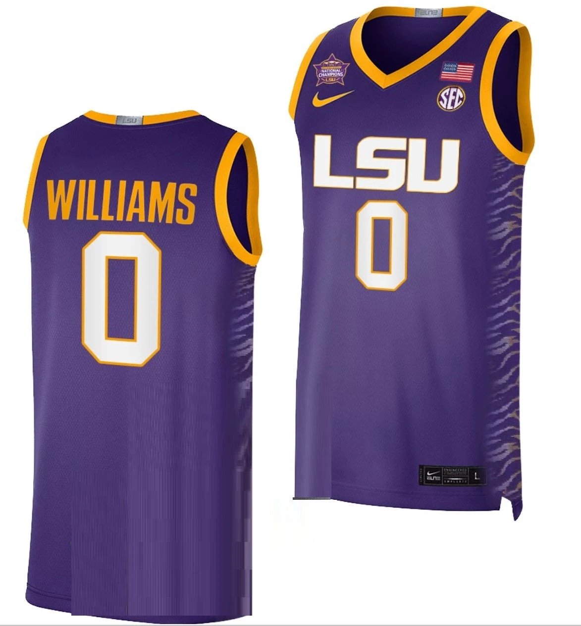 LaDazhia Williams Jersey LSU Tigers 2023 NCAA Basketball National Champions Purple #0 by My store basketball