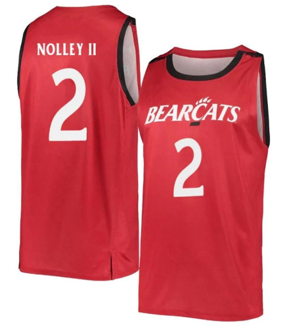 Landers Nolley II Jersey Cincinnati Bearcats College Basketball Red #2 by My store basketball