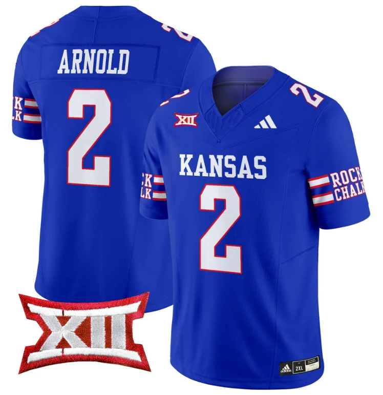 Lawrence Arnold Jersey #2 Kansas Jayhawks 2024 Vapor College Football Vapor Limited Royal by My Store