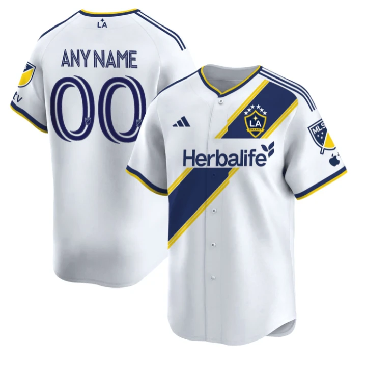 LA Galaxy White Custom Baseball Jersey - All Stitched by My Store