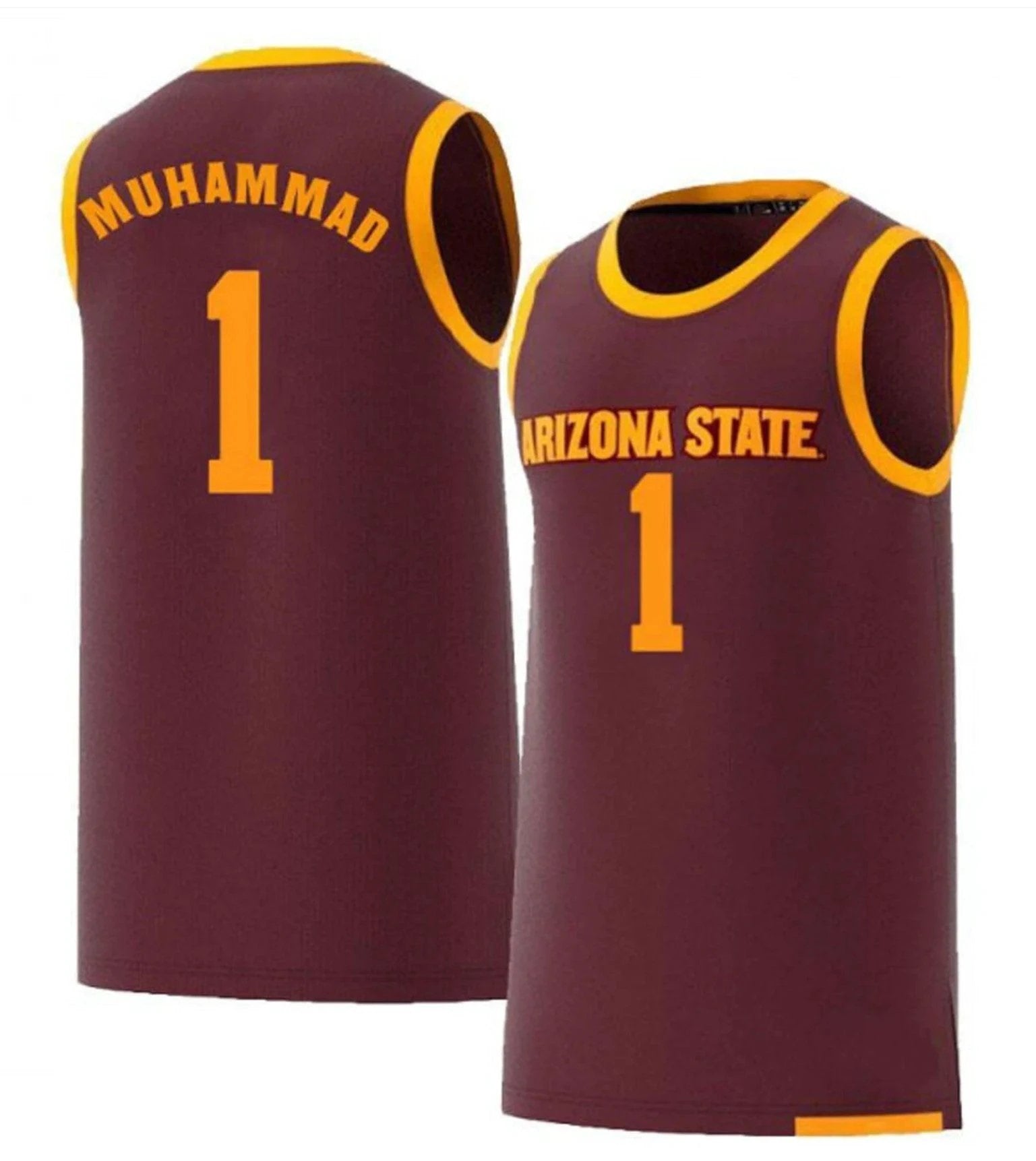 Luther Muhammad Jersey Arizona State Sun Devils College Basketball #1 by My store basketball