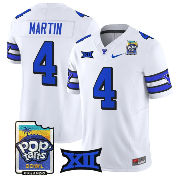 LJ Martin Jersey #4 BYU Cougars 2025 Pop-Tarts Patch Limited Stitched by My Store NCAA Football Jerseys