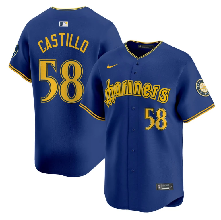 Luis Castillo Jersey #58 Seattle Mariners 2025 Vapor Premier Limited Stitched Blue by My Store