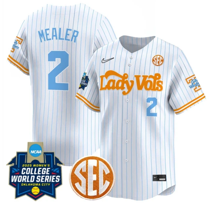 Laura Mealer Jersey #2 Tennessee Volunteers Softball 2025 World Series Stitched Pinstripe by My Store