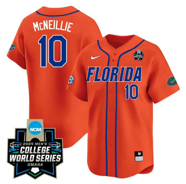 Luke Mcneillie Jersey #10 Florida Gators 2024 College World Series Vapor Premier Limited NCAA Baseball Stitched Florida Orange by My Store