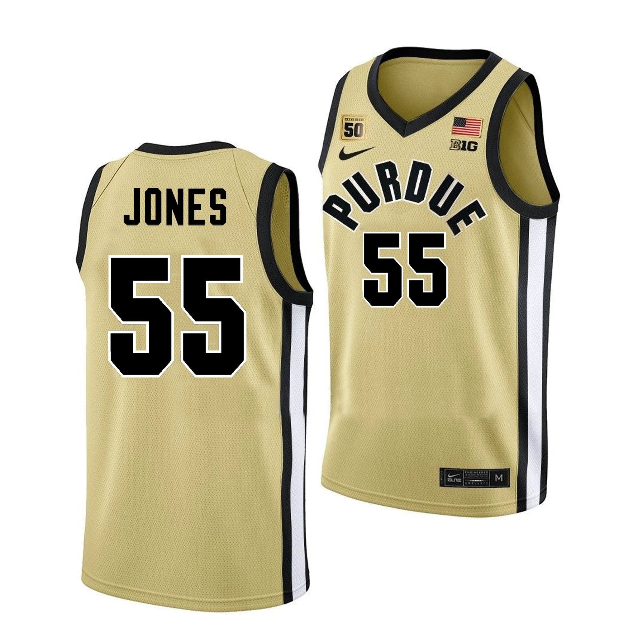 Lance Jones Jersey #55 Purdue Boilermakers College Basketball Gold by My store basketball