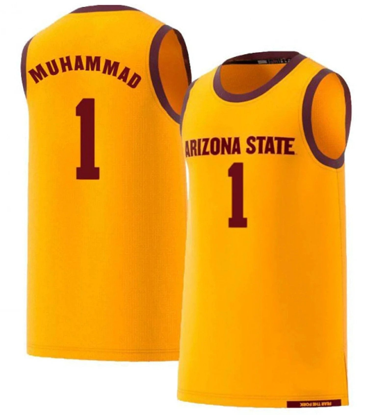 Luther Muhammad Jersey Arizona State Sun Devils College Basketball #1 by My store basketball