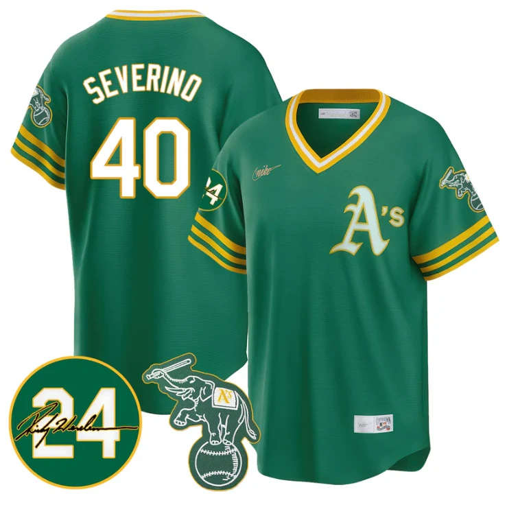 Luis Severino Jersey #40 Oakland Athletics 2025 Rickey Henderson Memorial Stitched Throwback by My Store