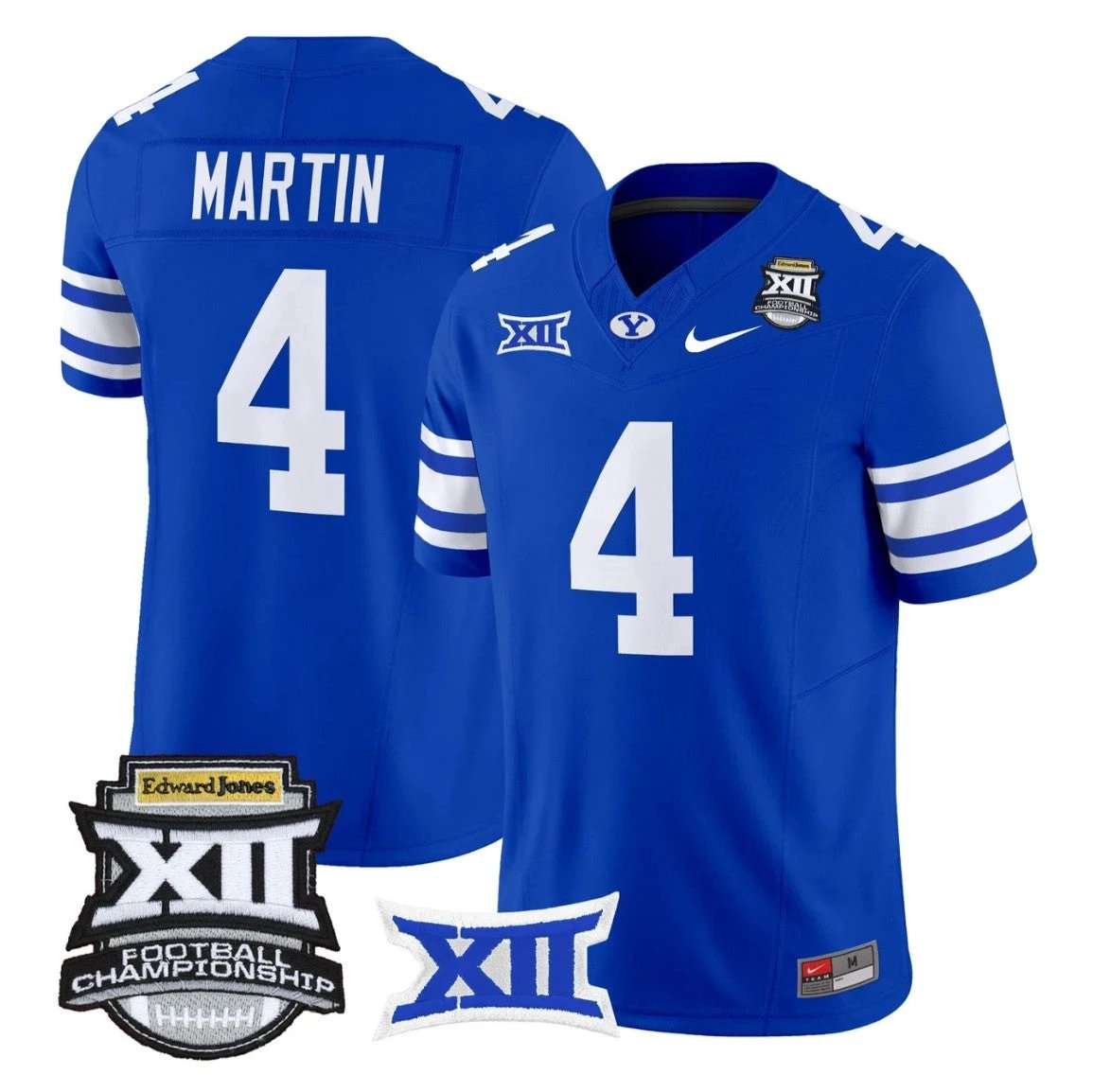 LJ Martin Jersey #4 BYU Cougars 2025 Big 12 Championship Vapor Stitched by My Store NCAA Football Jerseys