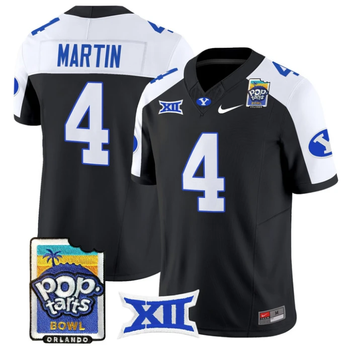LJ Martin Jersey #4 BYU Cougars 2025 Pop-Tarts Patch Limited Stitched by My Store NCAA Football Jerseys