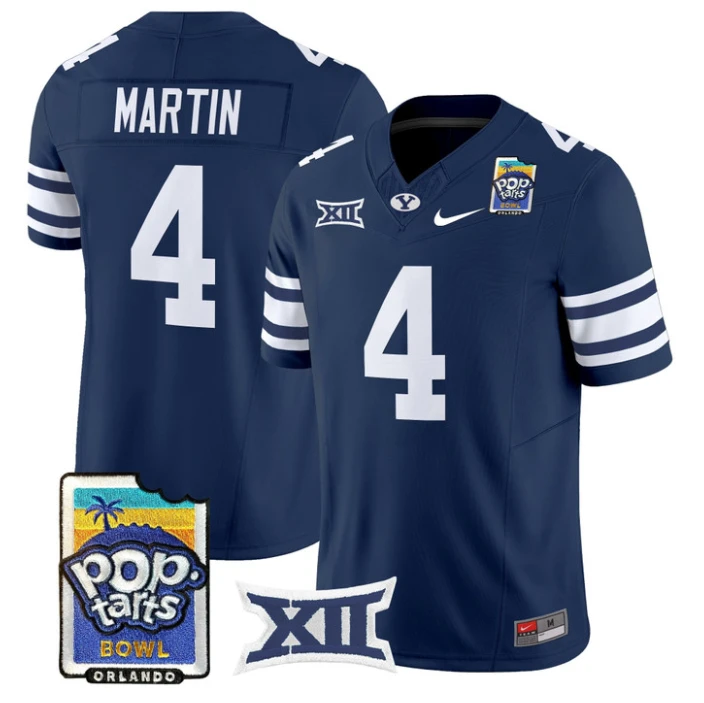 LJ Martin Jersey #4 BYU Cougars 2025 Pop-Tarts Patch Limited Stitched by My Store NCAA Football Jerseys