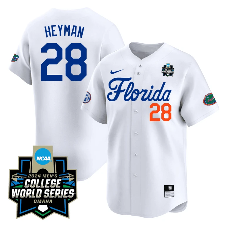 Luke Heyman Jersey #28 Florida Gators 2024 College World Series Vapor Premier Limited NCAA Baseball Stitched Florida White by My Store