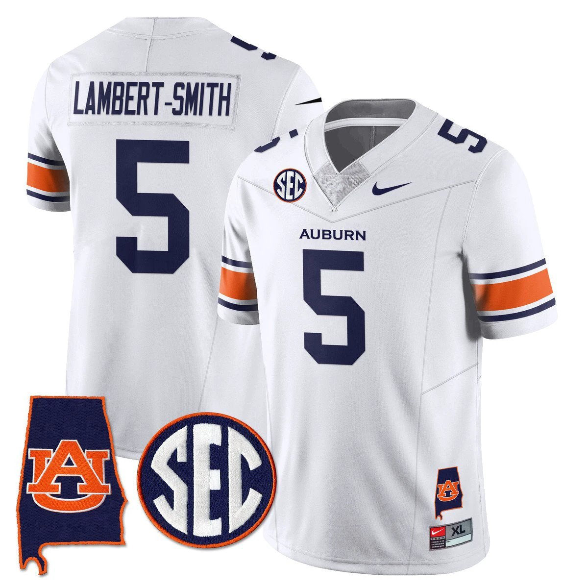 Lambert-Smith Jersey #5 Auburn Tigers Alabama Patch Vapor Stitched White by My Store NCAA Football Jerseys