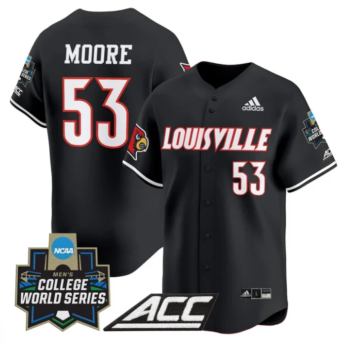 Lucas Moore Jersey #53 Louisville Cardinals 2025 World Series Stitched Black by My Store