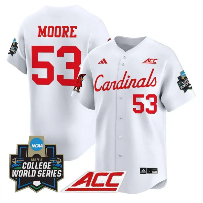 Lucas Moore Jersey #53 Louisville Cardinals 2025 World Series Stitched White by My Store