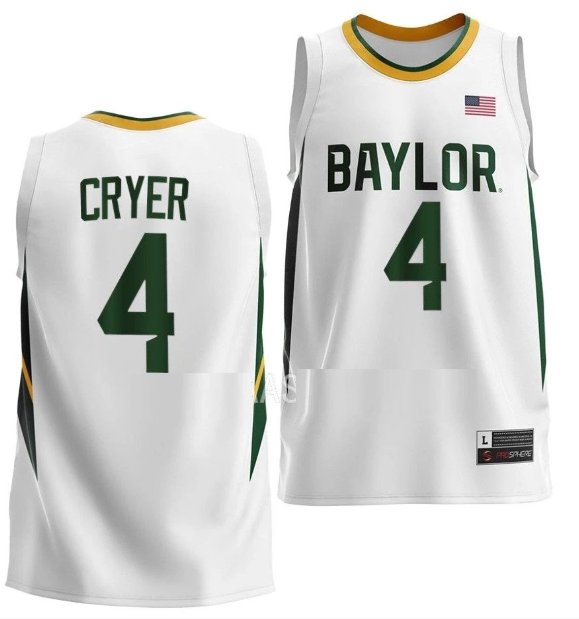 LJ Cryer Jersey Baylor Bears College Basketball #4 by My store basketball