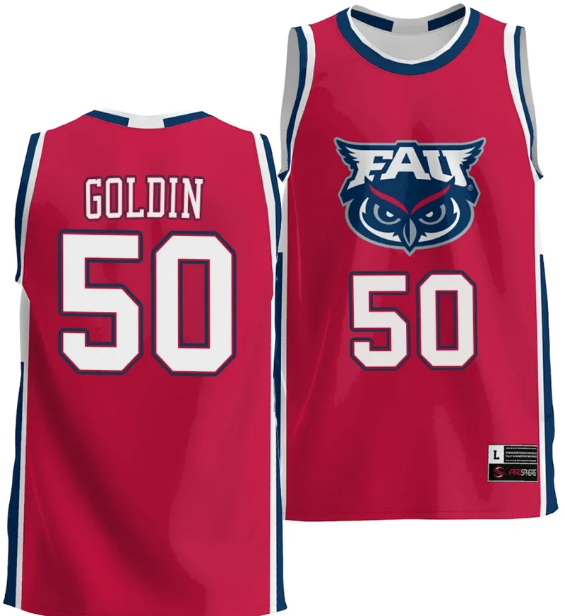 ladislav Goldin Jersey #50 FAU Owls NIL College Basketball Lightweight Red by My store basketball