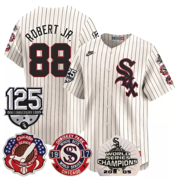 Luis Robert Jr Jersey #88 Chicago White Sox 125th Anniversary World Series Champions White 1983 by My Store
