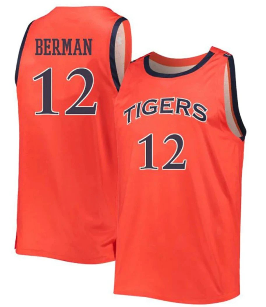 Lior Berman Jersey Auburn Tigers College Basketball #12 by My store basketball
